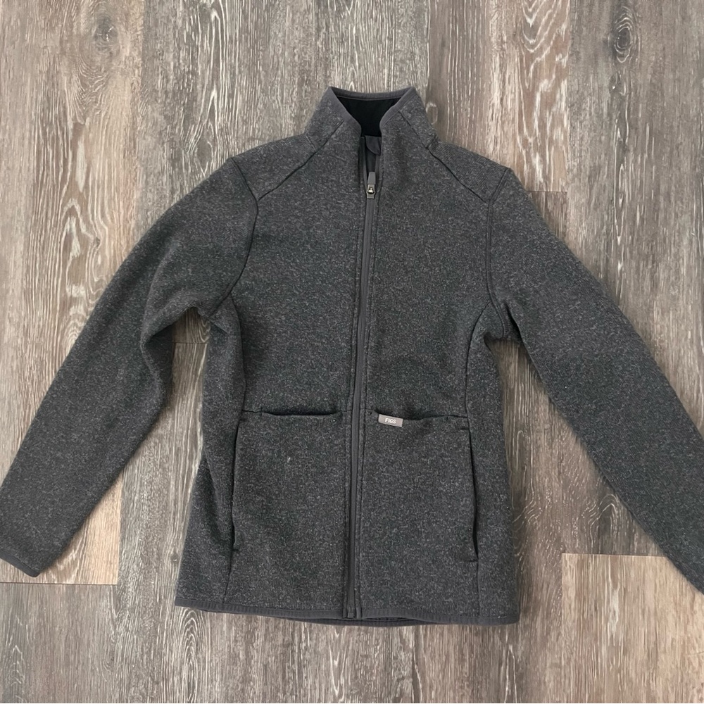 Figs Charcoal Full-Zip Jacket XS